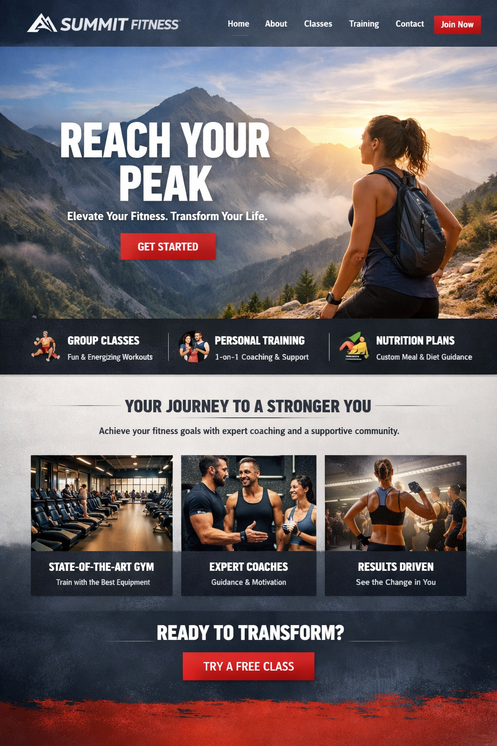 Summit Fitness website preview